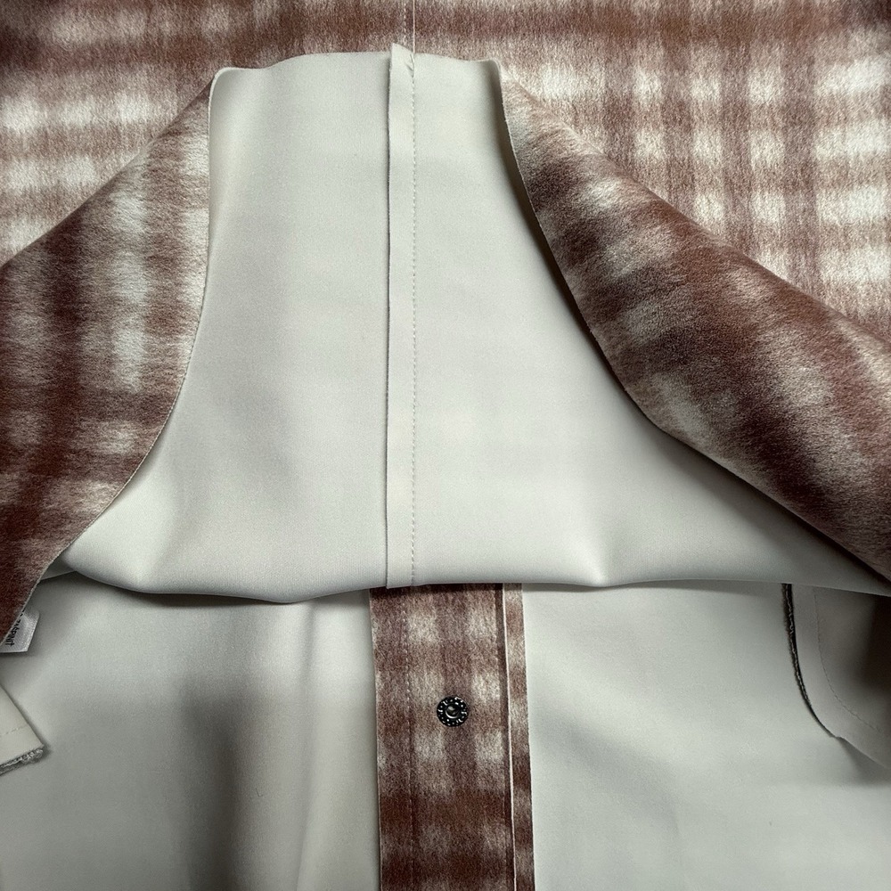 Zara Womens XS Plaid Shacket NWT Snap Front Shirt Jacket‎ Brown Cream - Picture 12 of 16